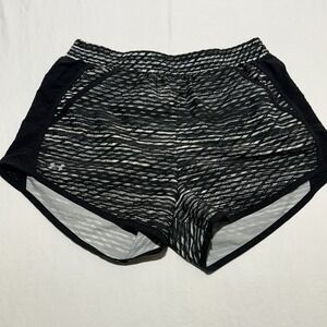 Under Armour Womens Running Shorts Black White Patterned Athletic
